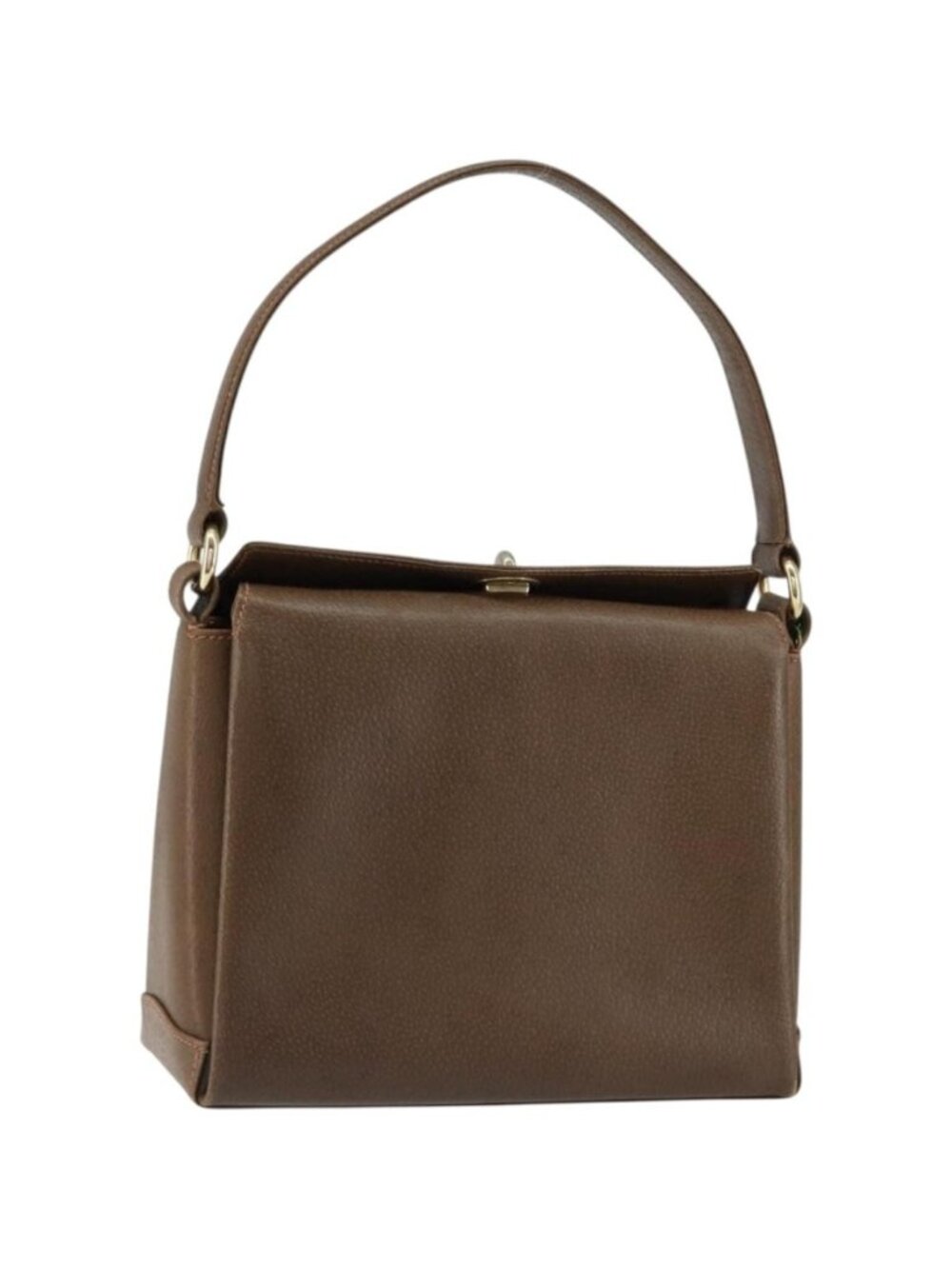 GUCCI Shoulder Bag Leather Brown Gold